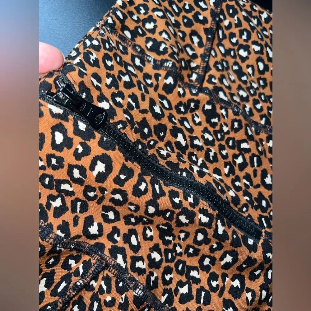 Free People Lucky Strike Leopard-print Bike Shorts In Multi Sise XS NWOT